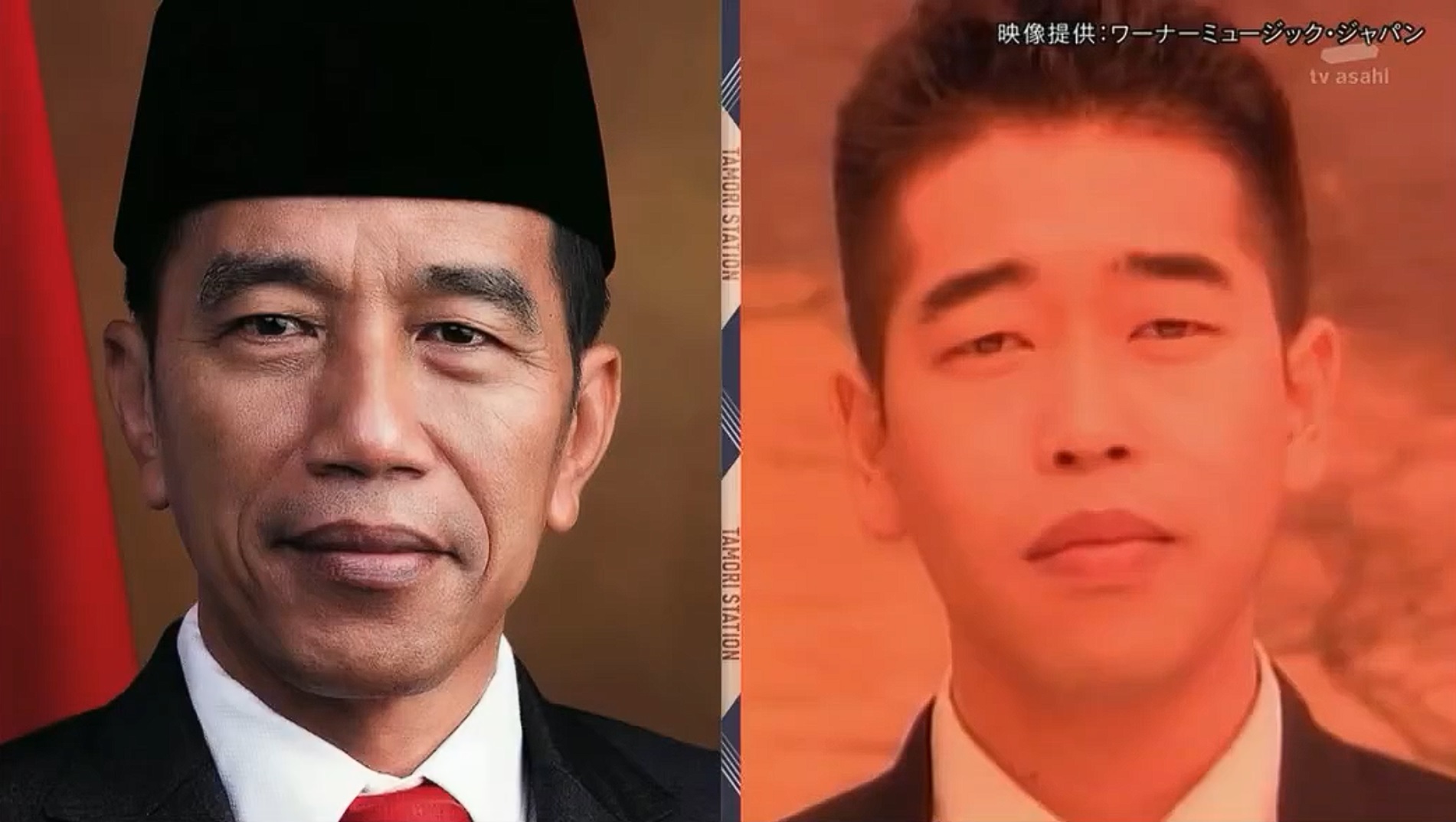 Jokowi Makihara comparison Tamori Station TV Asahi