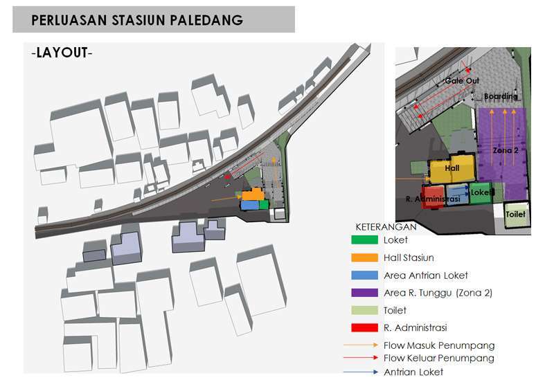 Desain denah stasiun Bogor Paledang
