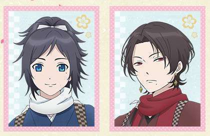 Mitsuhiro Ichiki sebagai Yamatonokami Yasusada (kiri), Toshiki Masuda sebagai Kashū Kiyomitsu (kanan).