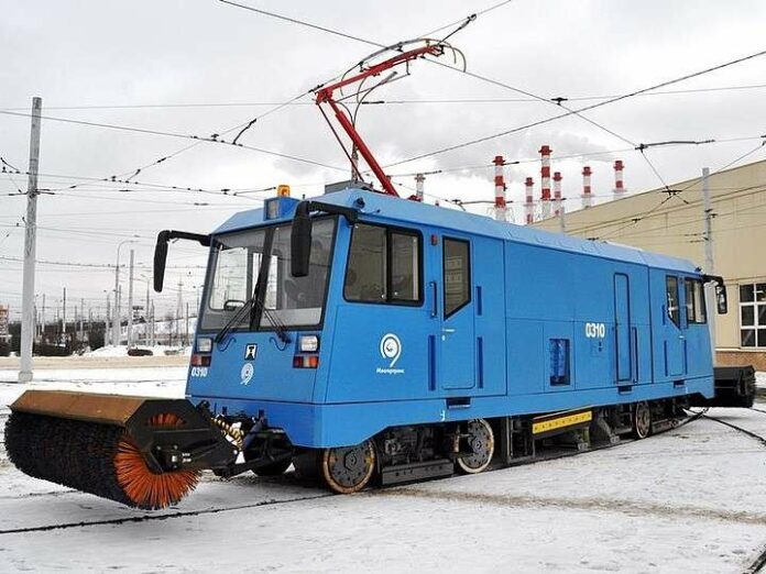 Wujud dari purwarupa tram pembersih salju milik Rusia.
