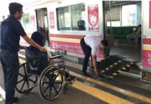 Uji Coba penggunaan Portable Ramp di Stasiun Juanda