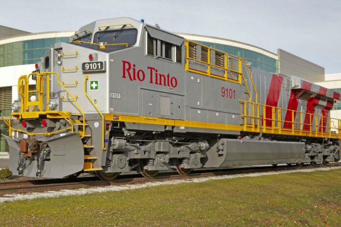 Ilustrasi: Lokomotif KA Barang yang telah ditanam sistem otomatis oleh Rio Tinto (WA Business News)
