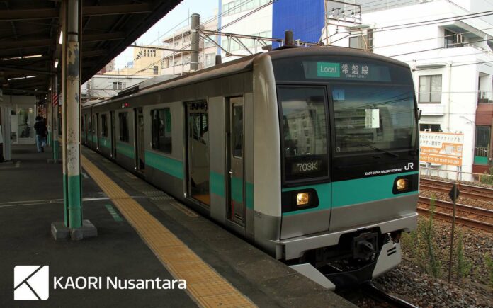 KRL seri E233-2000 di Jalur Joban yang akan dipasang ATO (KAORI Nusantara/Farouq Adhari)