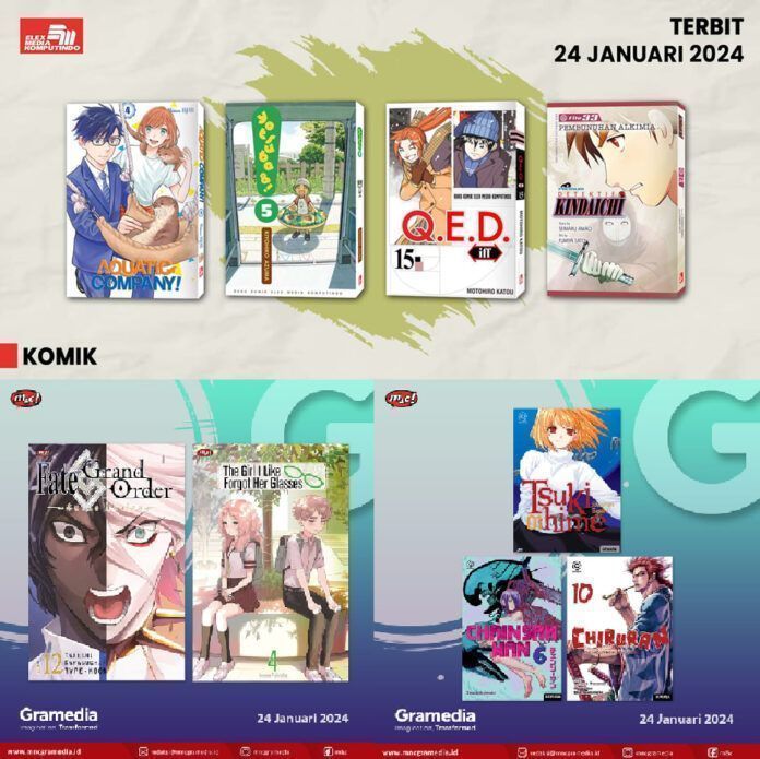 Jadwal Terbit Komik Tanggal 24 Januari 2024