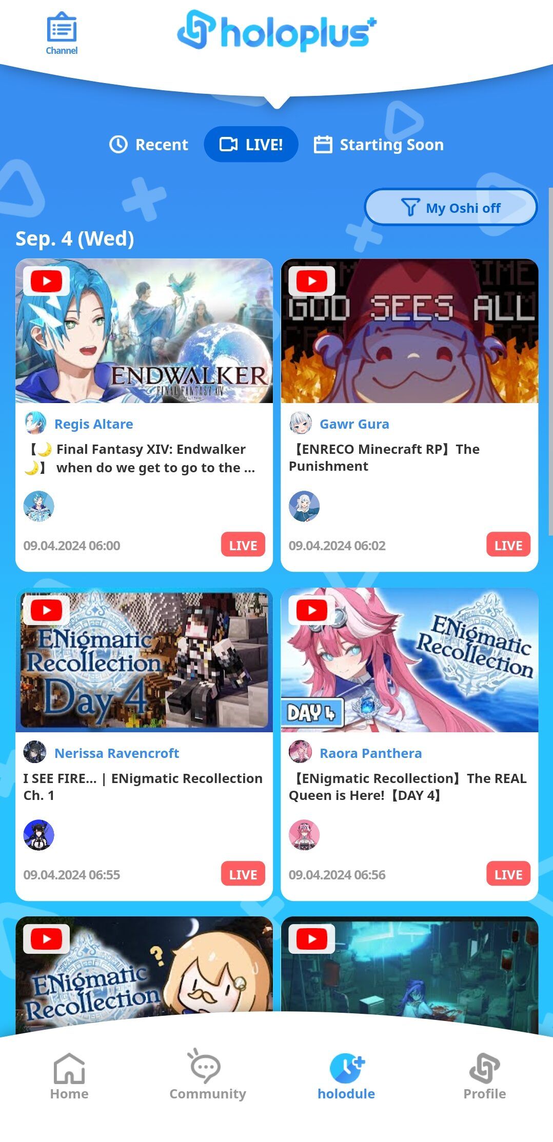 schedule live