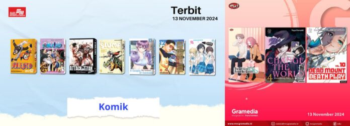Jadwal Terbit Komik Tanggal 13 November 2024