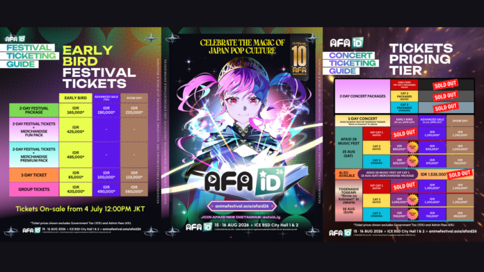 Tiket AFA ID 2026 Resmi Dijual, Mulai dari Rp85.000,- Saja! Tiket AFA ID 2026 Resmi Dijual, Mulai dari Rp85.000,- Saja!