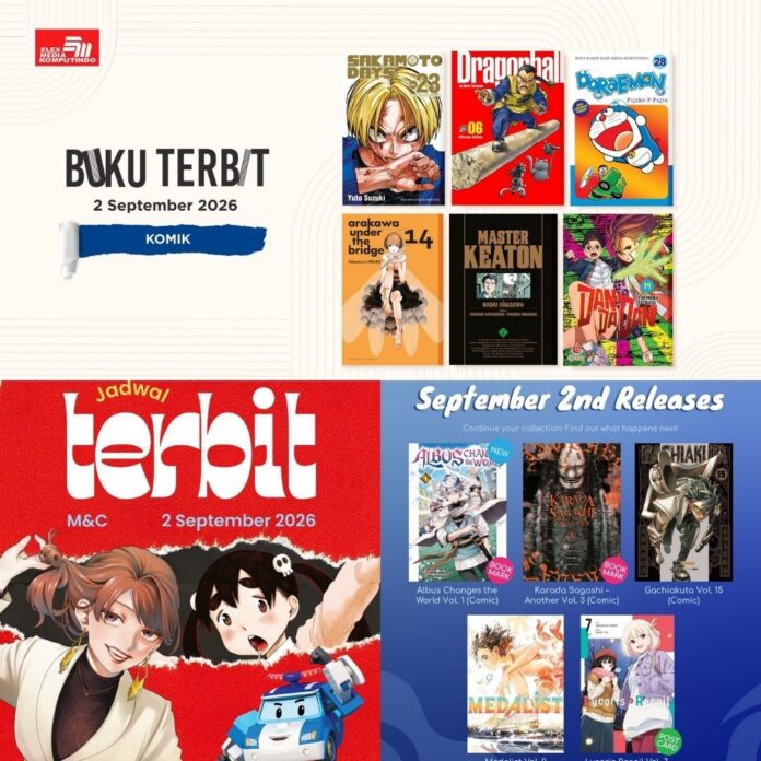 komik Jadwal Terbit Komik Tanggal 2 September 2026